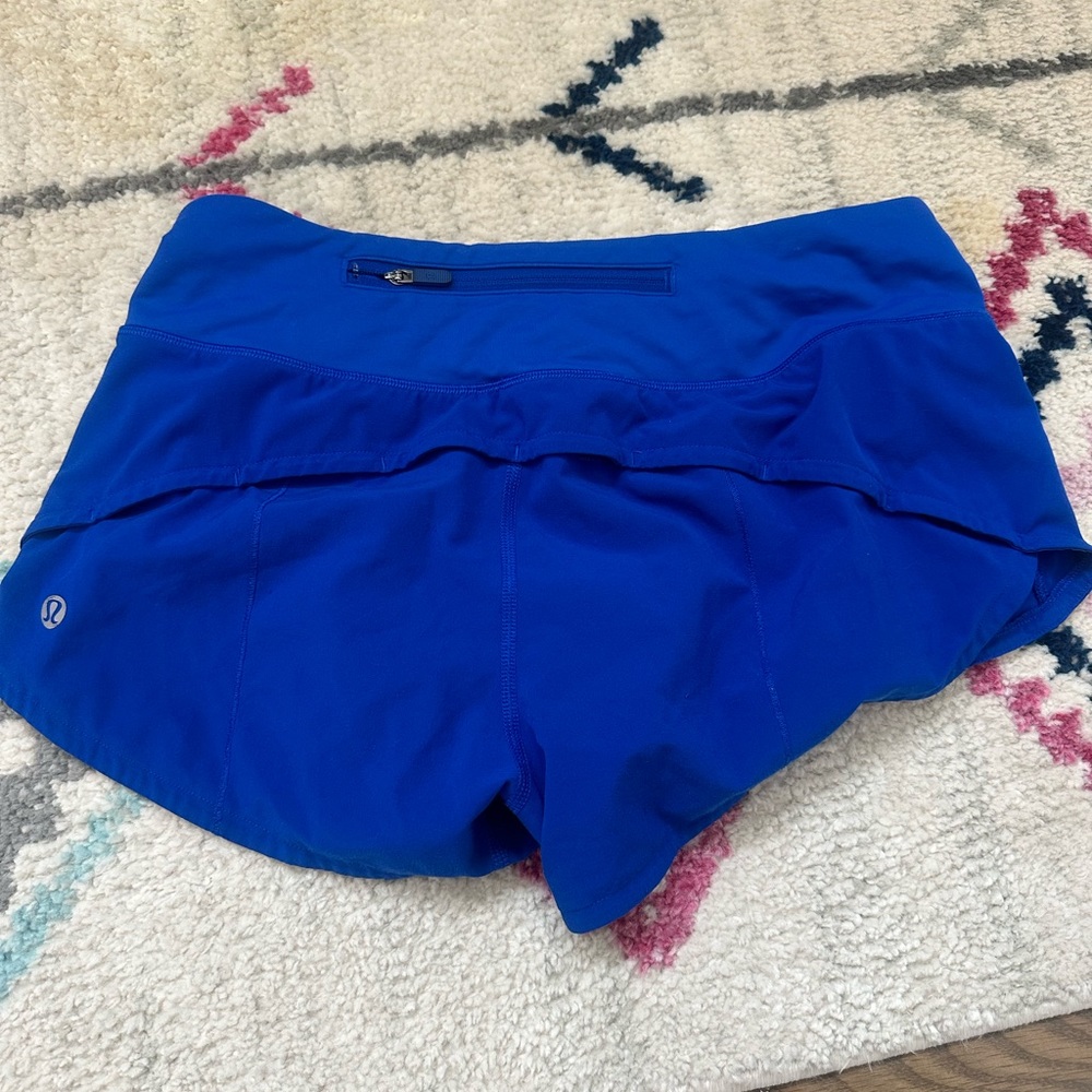 Blue lululemon speed up shorts